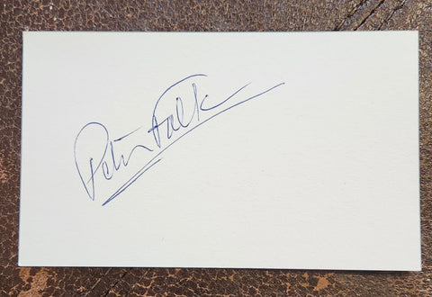 "COLUMBO" ACTOR PETER FALK HAND SIGNED CARD D.2011