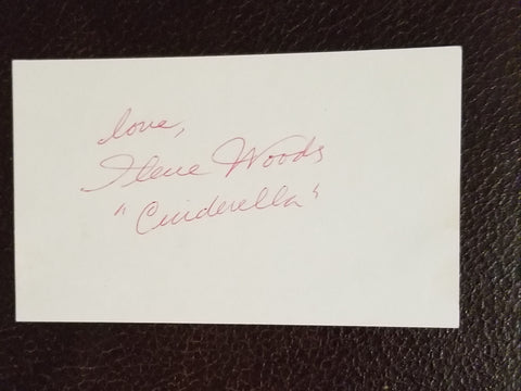 "CINDERELLA" ACTRESS ILENE WOODS HAND SIGNED CARD D.2010