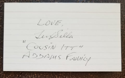 "COUSIN ITT" ACTOR FELIX SILLA HAND SIGNED CARD D.2021 THE ADDAMS FAMILY