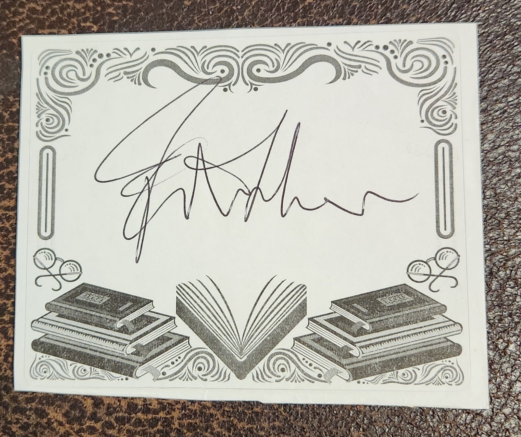 SWEDISH DETECTIVE AUTHOR KJELL ERICKSON HAND SIGNED BOOKPLATE