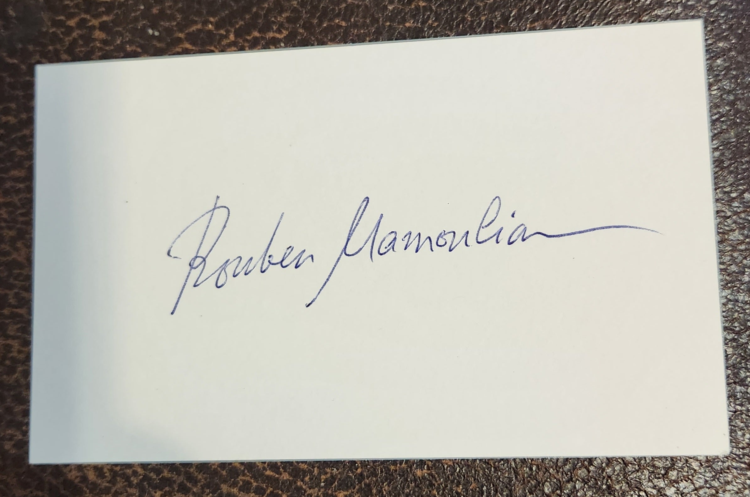 FILM AND THEATRE DIRECTOR ROUBEN MAMOULLIAN HAND SIGNED CARD D.1987