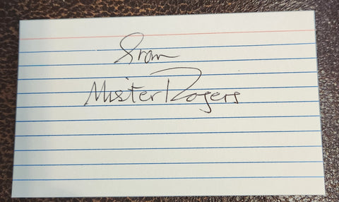 AMERICAN TV SHOW HOST MISTER (FRED) ROGERS HAND SIGNED CARD D.2003