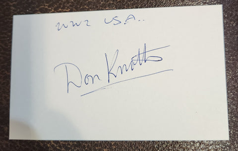 BARNEY FIFE ACTOR DON KNOTTS HAND SIGNED CARD D.2006