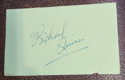 ACTOR DIRECTOR RICHARD QUINE HAND SIGNED CARD D.1989