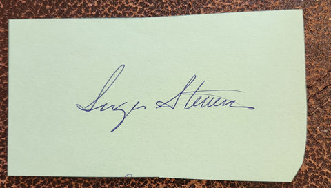 SWEDISH AMERICAN ACTRESS INGER STEVENS HAND SIGNED CARD D.1970