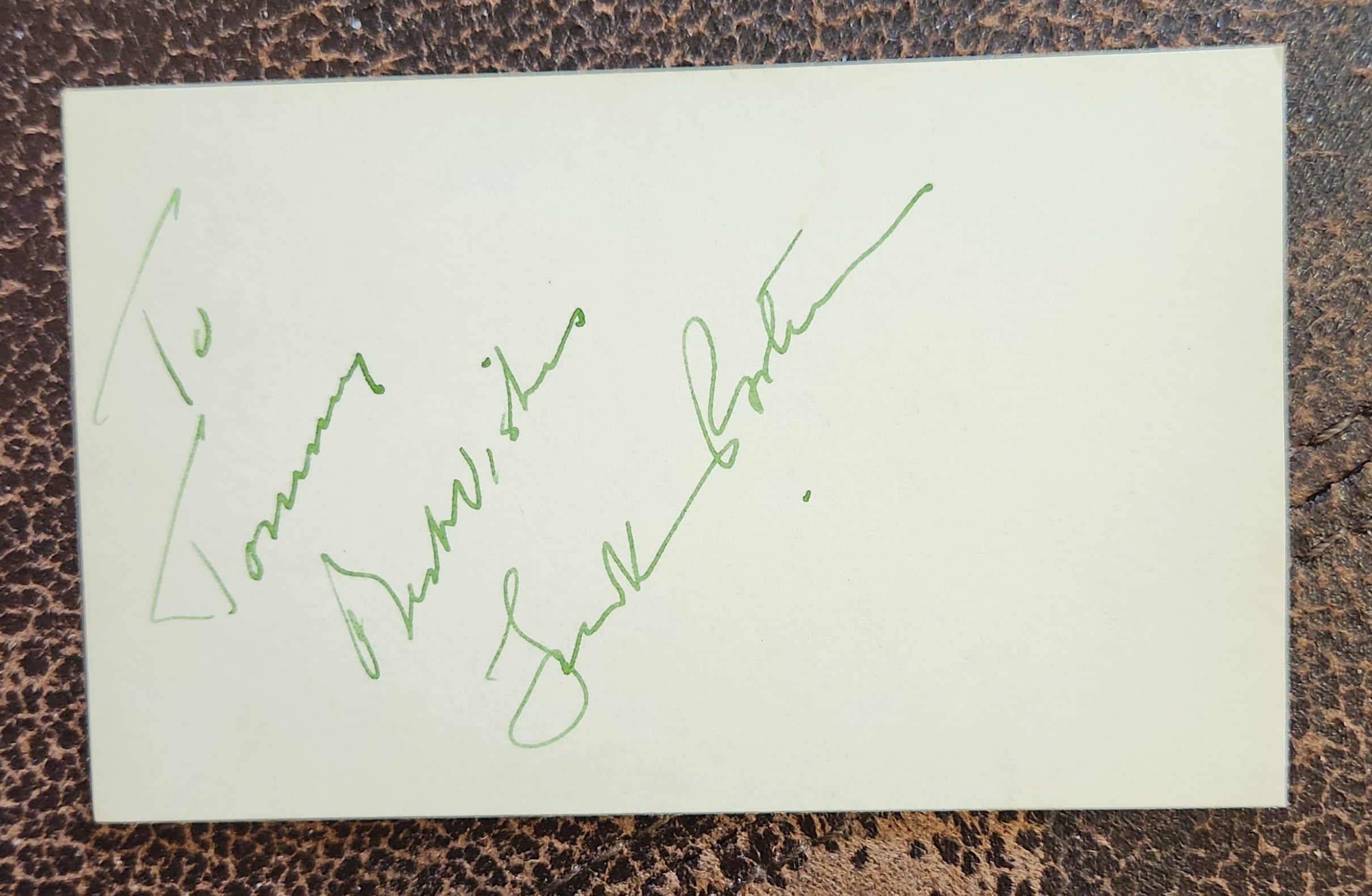 RARE HONEYMOONERS AND CINDERELLA ACTOR LOUIS VAN ROOTEN HAND SIGNED CARD D.1973