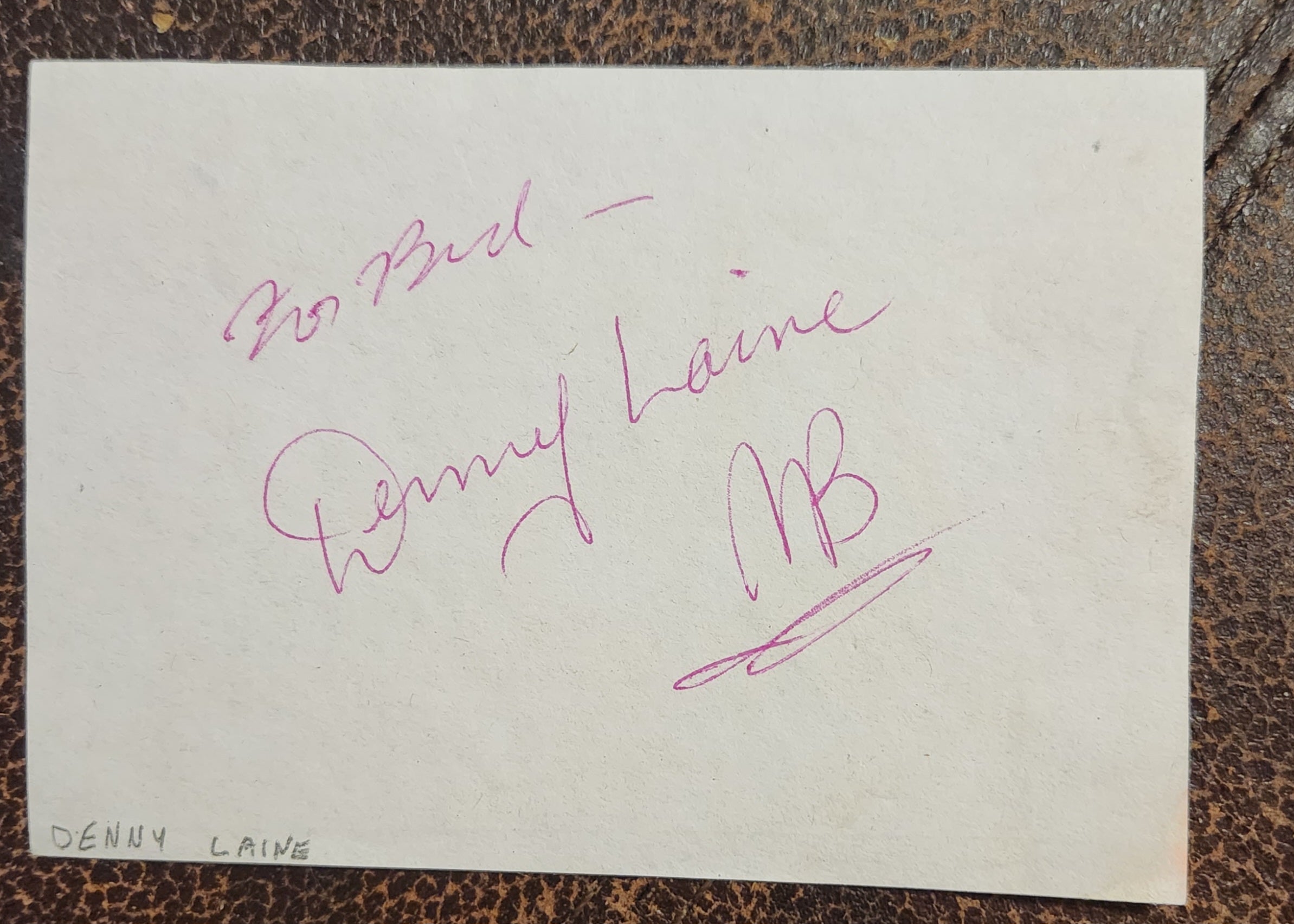 MOODY BLUES AND WINGS MUSICIAN DENNY LAINE HAND SIGNED PAGE