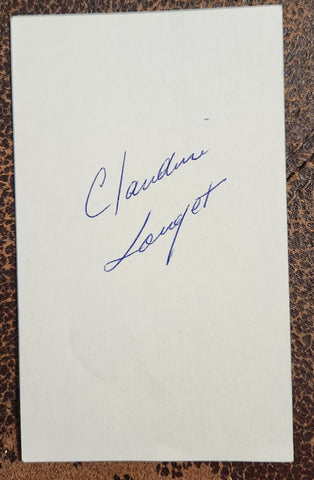 FRANCO-AMERICAN ACTRESS SINGER CLAUDINE LONGET HAND SIGNED CARD