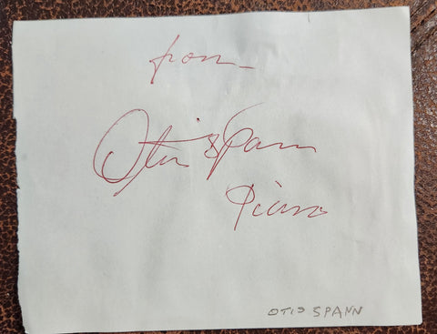 LEGENDARY BLUES PIANIST OTIS SPANN HAND SIGNED PAGE D.1970