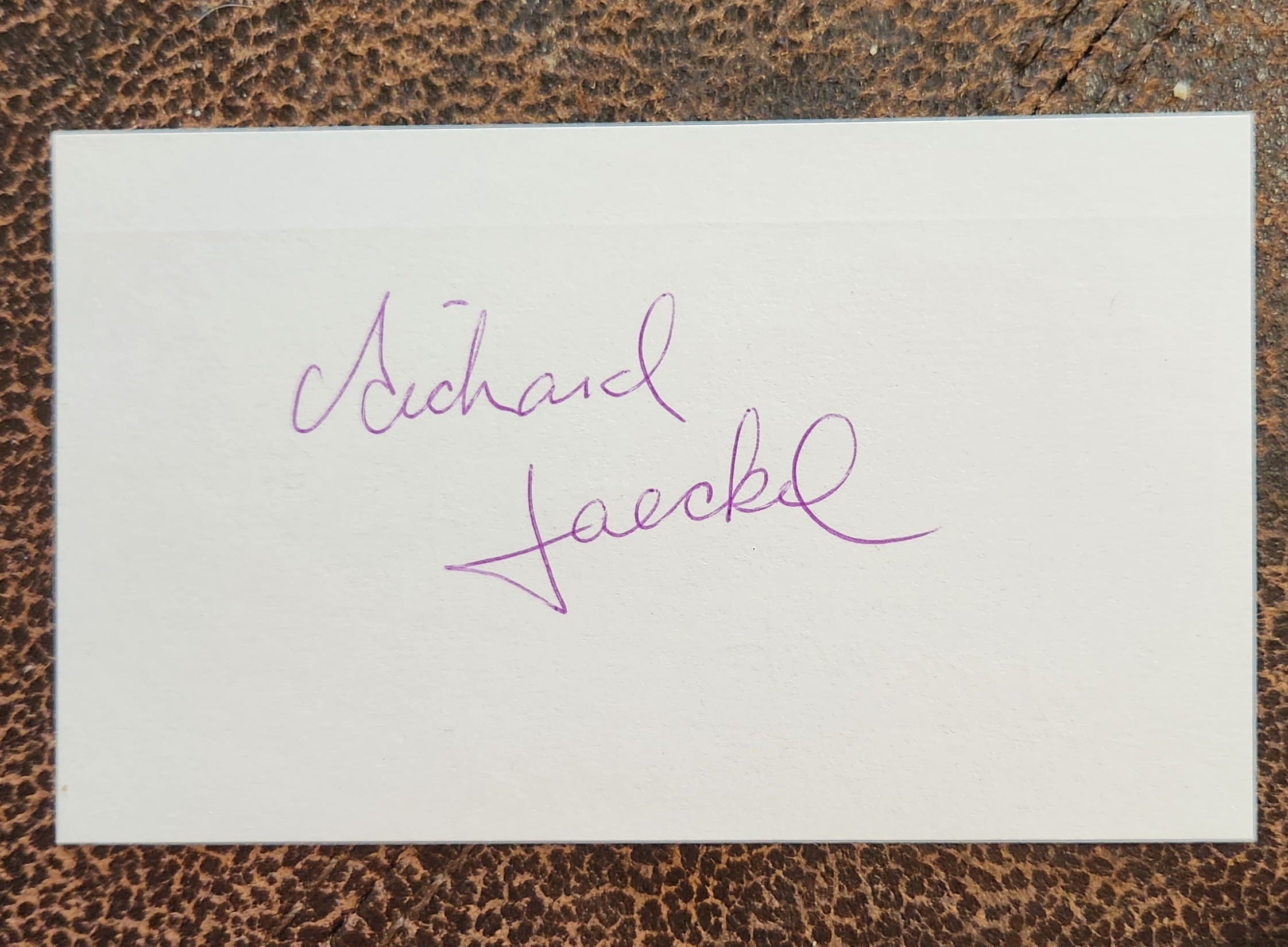 ACTOR RICHARD JAECKEL HAND SIGNED CARD D.1997