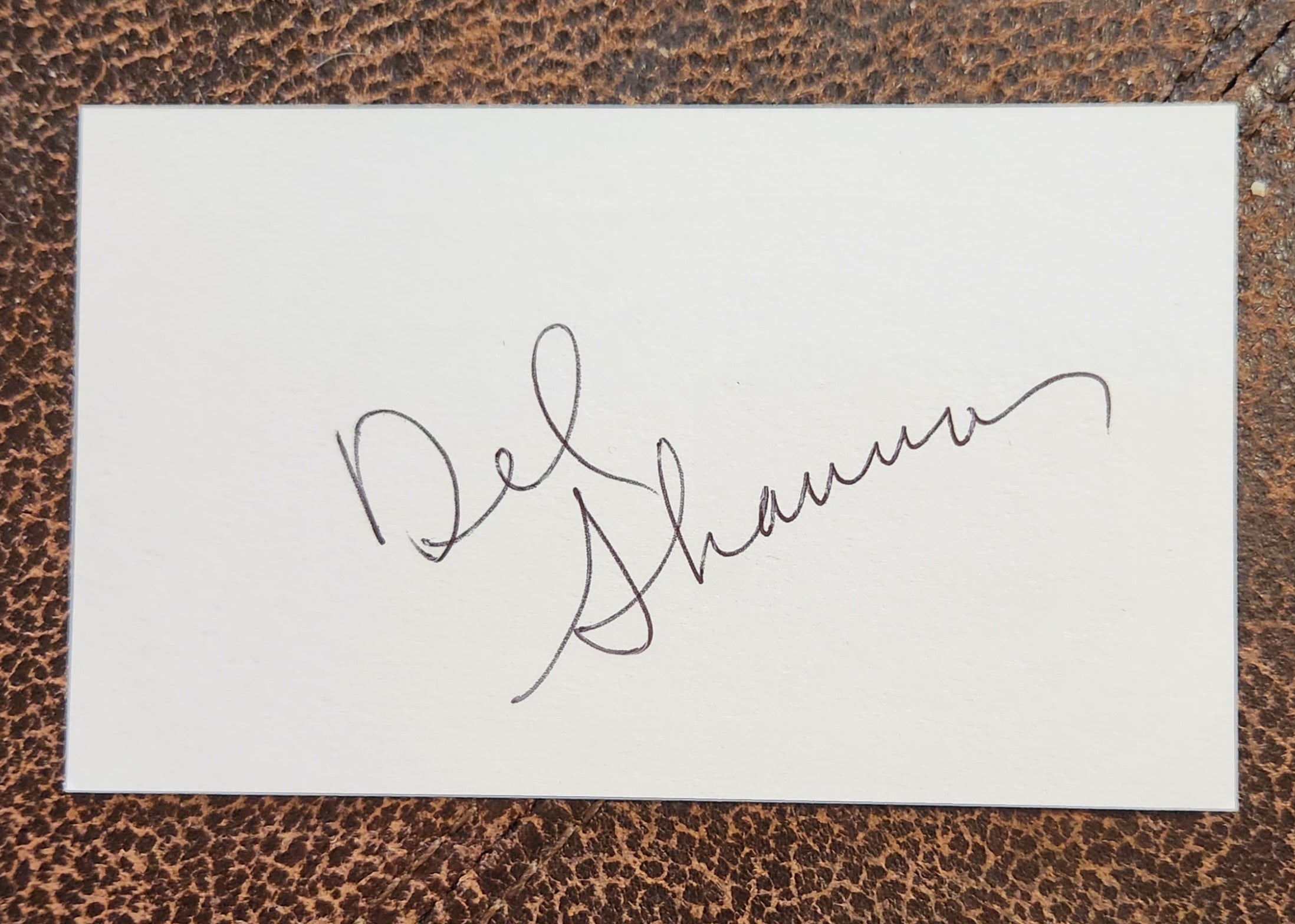 ROCK LEGEND DEL SHANNON HAND SIGNED CARD D.1990