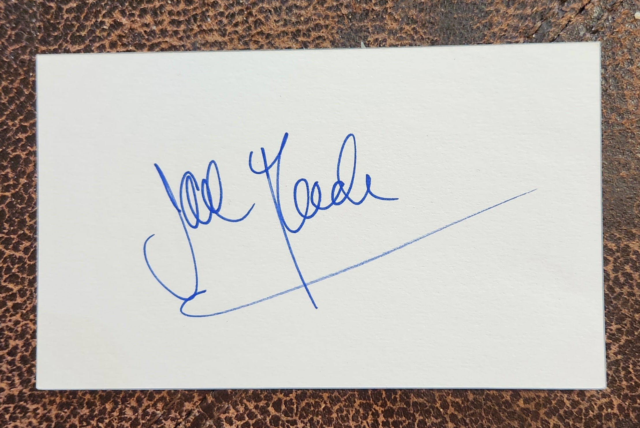 LONG TIME ACTRESS JANE FONDA HAND SIGNED CARD BARBARELLA