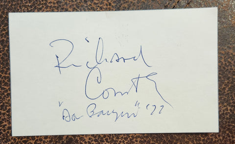 GODFATHER ACTOR RICHARD CONTE HAND SIGNED CARD D.1975