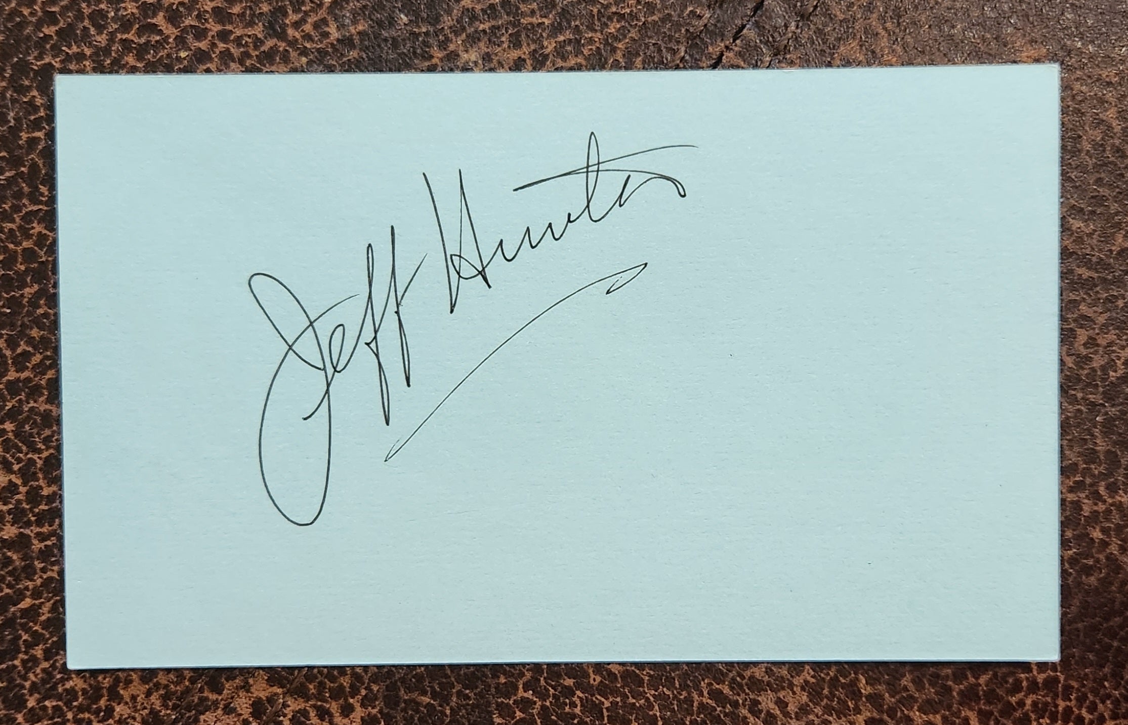 STAR TREK TOS ACTOR JEFRREY HUNTER HAND SIGNED CARD D.1969