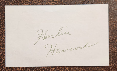 JAZZ BANDLEADER HERBIE HANCOCK HAND SIGNED CARD