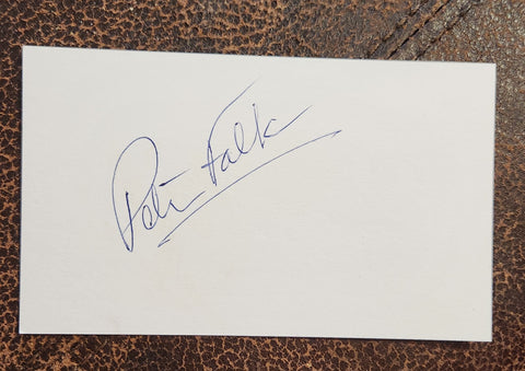 COLUMBO STAR PETER FALK HAND SIGNED CARD D.2011