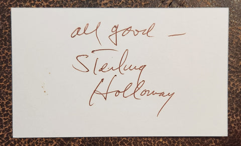 THE VOICE OF WINNIE THE POO STERLING HOLLOWAY HAND SIGNED CARD D.1992