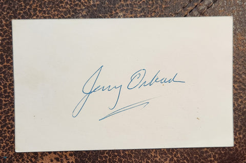 BROADWAY STAR AND LAW AND ORDER ACTOR JERRY ORBACH HAND SIGNED CARD D.2004