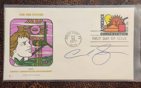 AUTHOR AND ASTRONOMER CARL SAGAN HAND SIGNED FDC FIRST DAY COVER D.1996