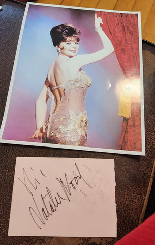 ACTRESS NATALIE WOOD HAND SIGNED PAGE AND NICE PRINT D.1981