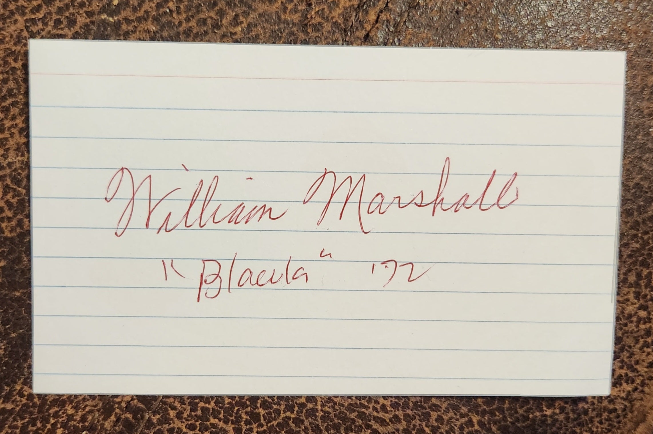 BLACULA STAR WILLIAM MARSHALL HAND SIGNED CARD D.2003