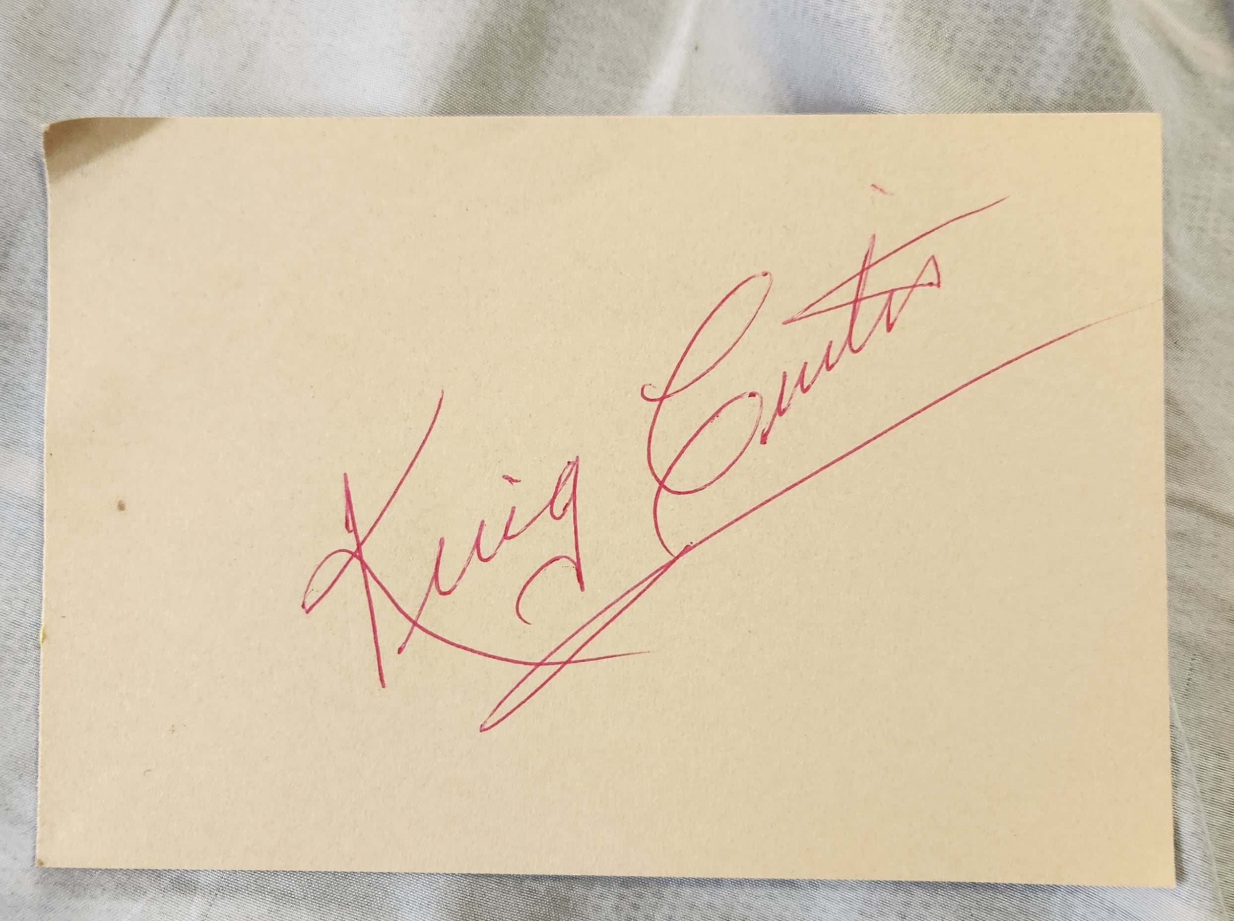 GREAT SAXOPHONIST KING CURTIS HAND SIGNED PAGE D.1971