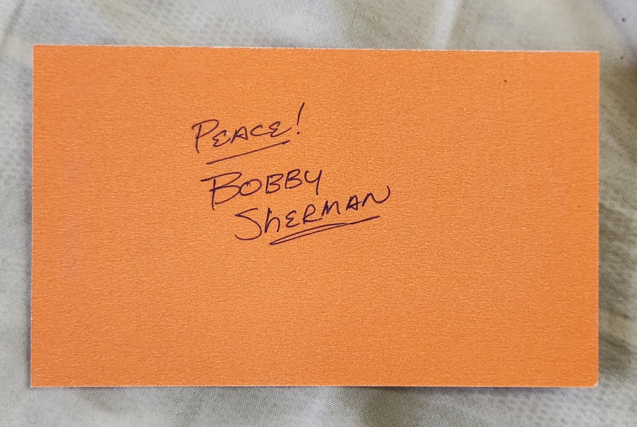 EASY COME EASY GO POP SINGER BOBBY SHERMAN HAND SIGNED CARD