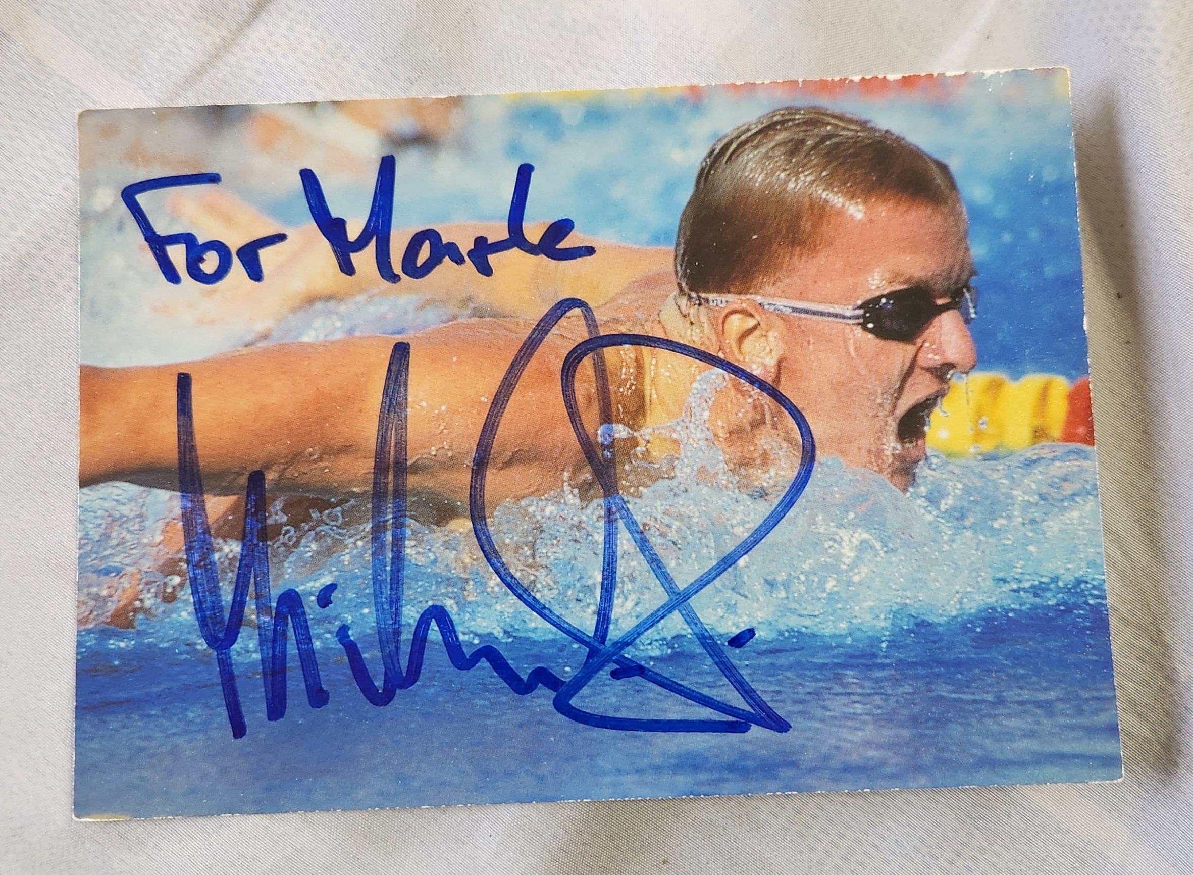 GREAT GERMAN SWIMMER MICHAEL GROSS HAND SIGNED SMALL PHOTO