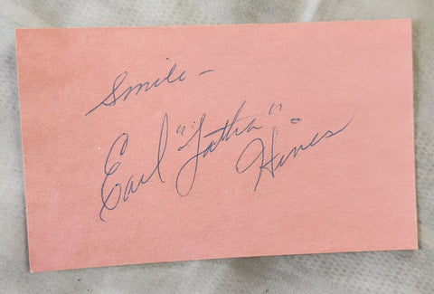 JAZZ PIANIST EARL "FATHA" HINES HAND SIGNED CARD D.1983