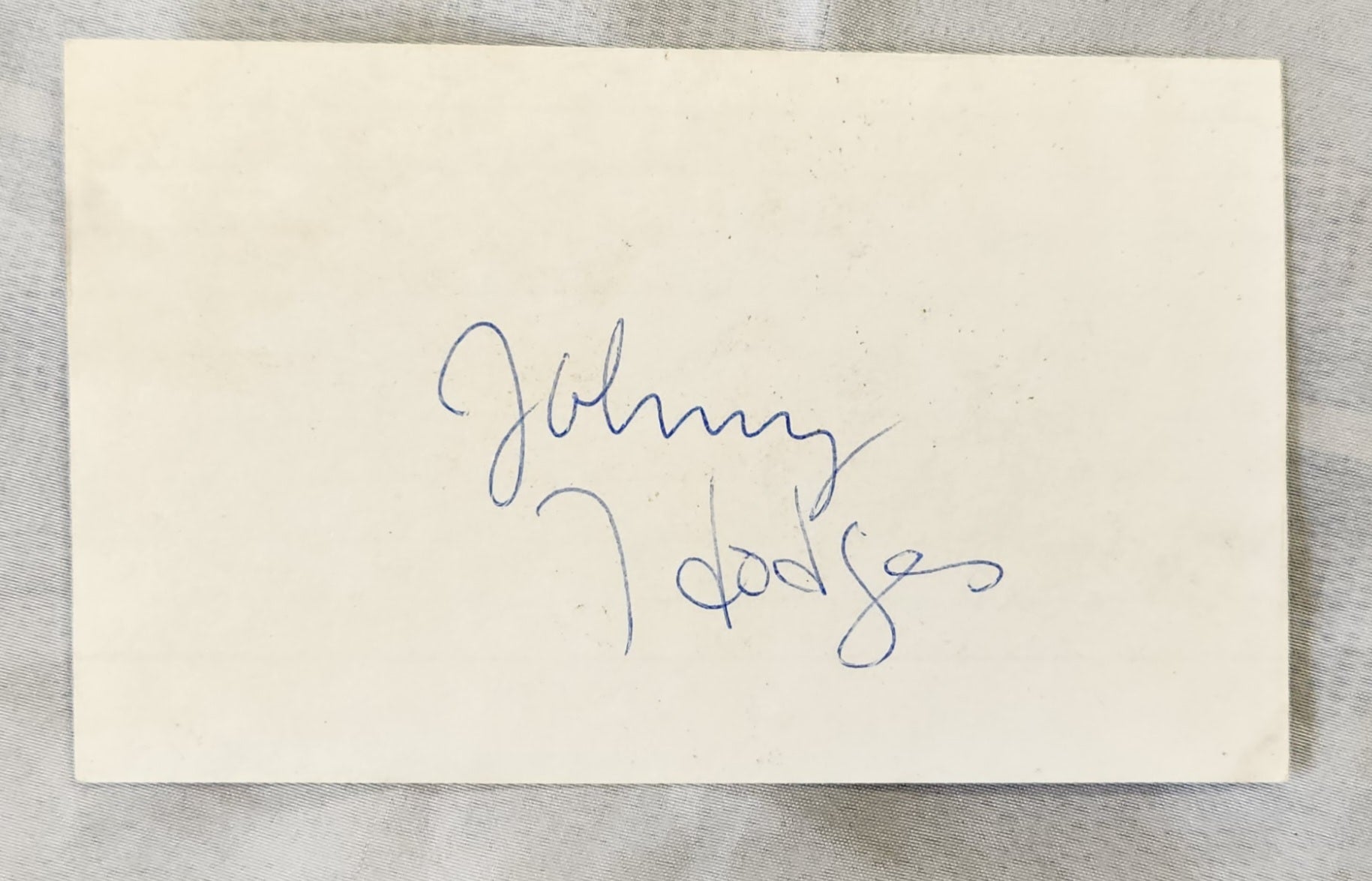 RARE JAZZ SAXOPHONIST JOHNNY HODGES HAND SIGNED CARD D.1970