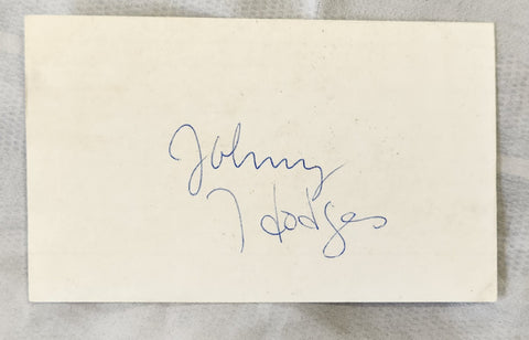 RARE JAZZ SAXOPHONIST JOHNNY HODGES HAND SIGNED CARD D.1970