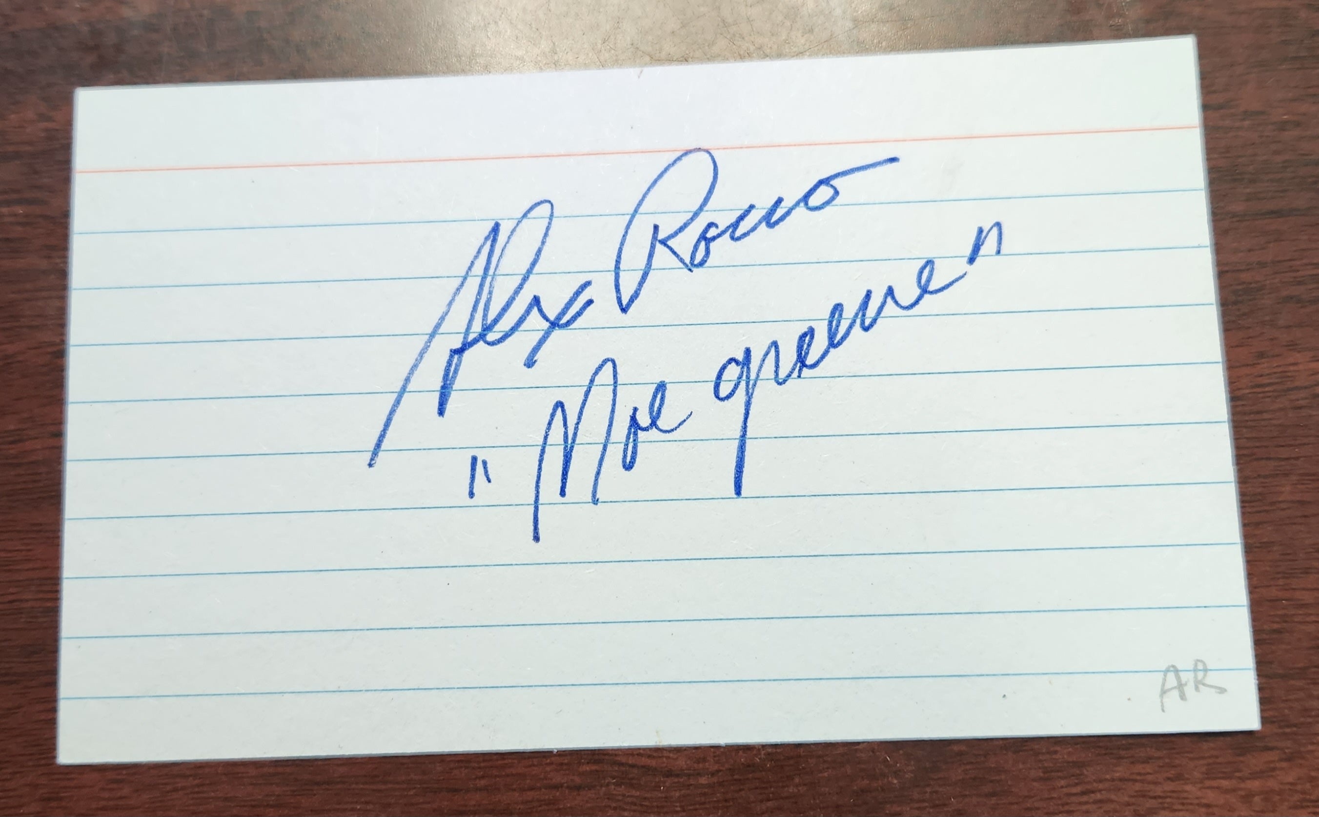 ACTOR ALEX ROCCO HAND SIGNED CARD D.2015 MOE GREENE THE GODFATHER