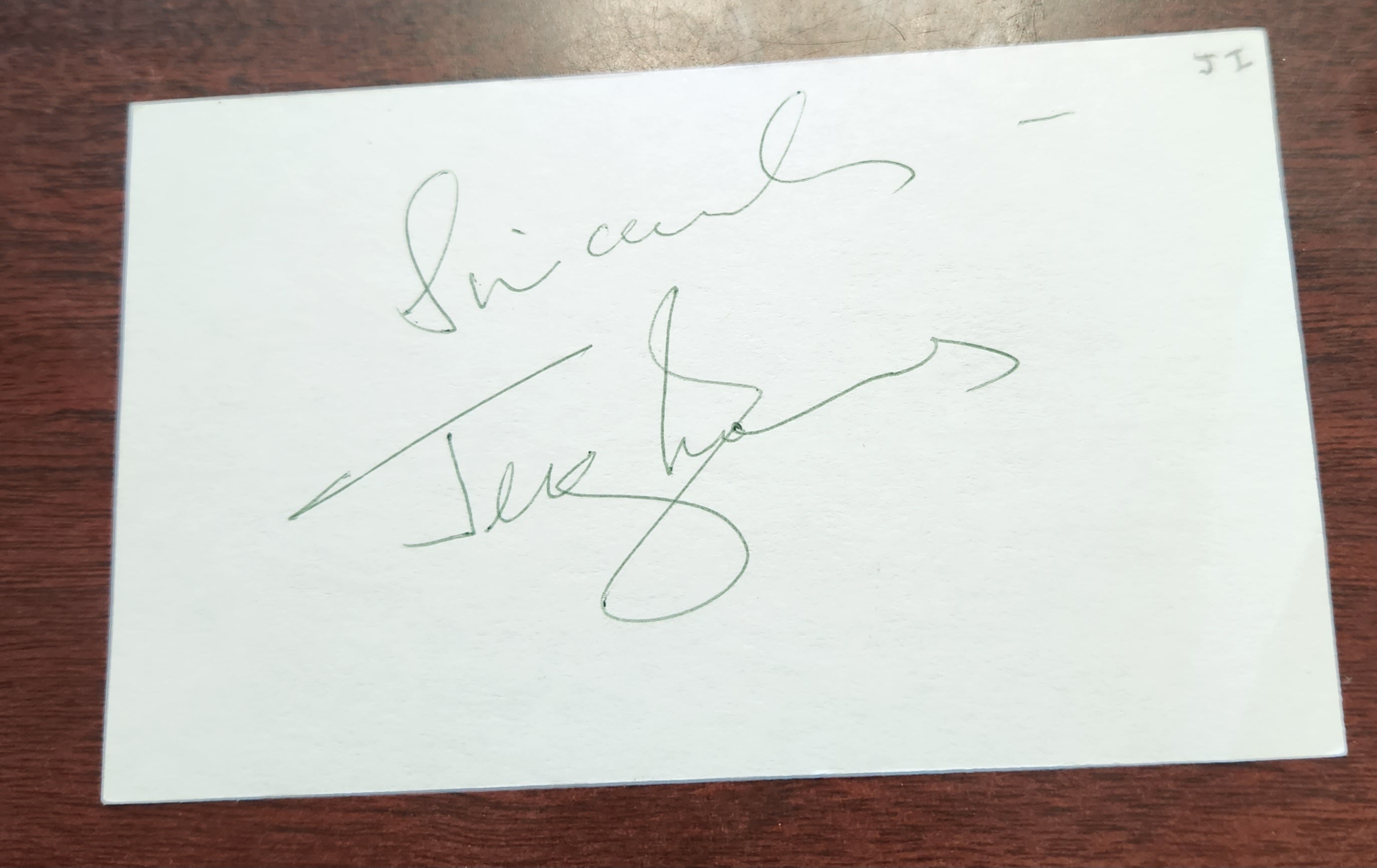 GREAT ACTOR JEREMY IRONS HAND SIGNED CARD