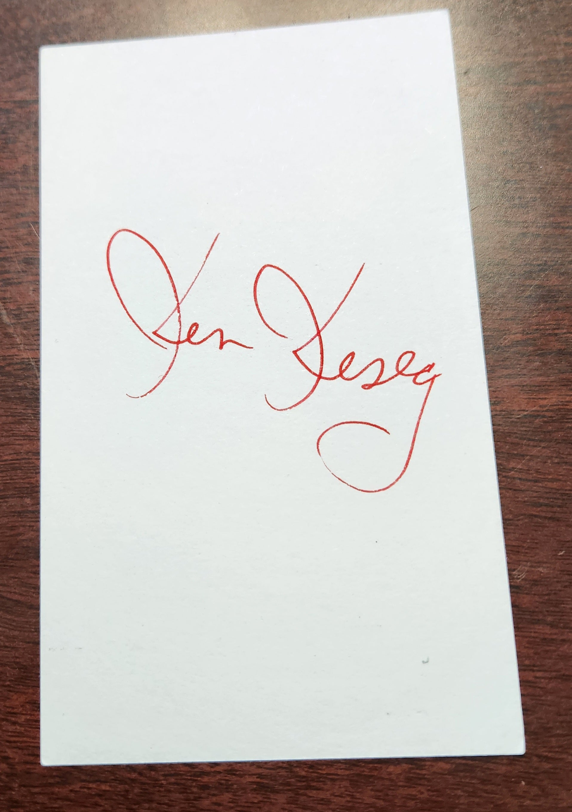 ONE FLEW OVER THE CUCKOO'S NEST AUTHOR KEN KESEY HAND SIGNED CARD D.2001