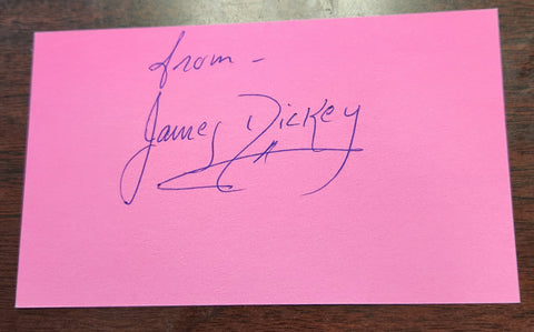 DELIVERANCE AUTHOR AND POET JAMES DICKEY HAND SIGNED CARD D.1997