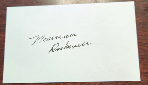 GREAT AMERICAN ARTIST NORMAN ROCKWELL HAND SIGNED CARD D.1978