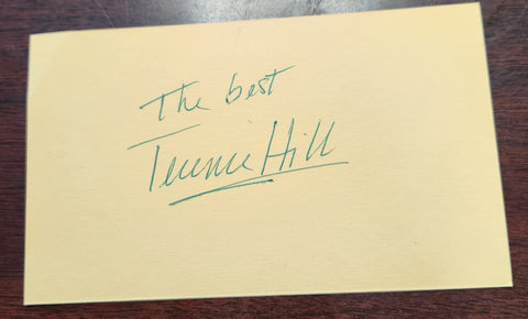 LONG TIME ACTOR TERRENCE HILL HAND SIGNED CARD