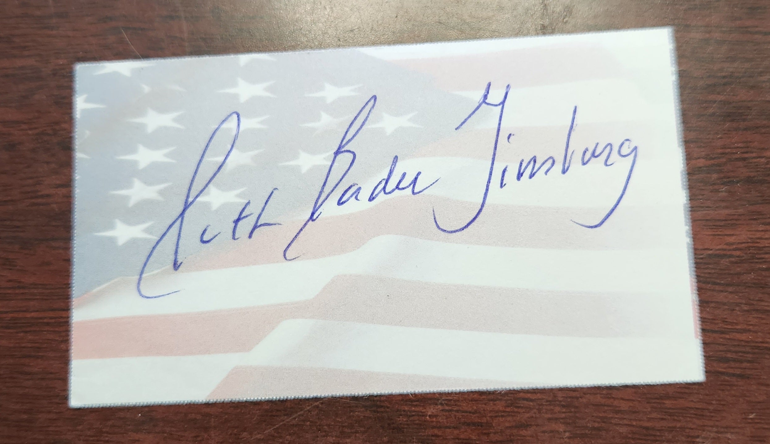 SUPREME COURT JUSTICE RBG RUTH BADER GINSBURG HAND SIGNED SMALL CARD D.2020