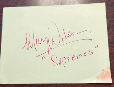 ORIGINALS SUPREMES MEMBER MARY WILSON HAND SIGNED PAGE D.2021