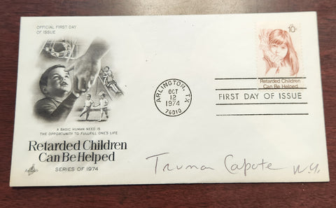 IN COLD BLOOD AUTHOR TRUMAN CAPOTE HAND SIGNED FDC FIRST DAY COVER D.1984