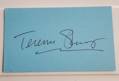 SUPERMAN ACTOR TERENCE STAMP HAND SIGNED CARD