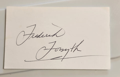 AUTHOR FREDERICK FORSYTH HAND SIGNED CARD