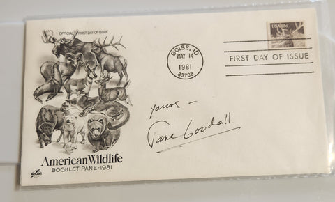 ANTHROPOLOGIST JANE GOODALL HAND SIGNED FDC FIRST DAY COVER