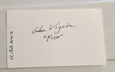 GODFATHER AND FISH ACTOR ABE VIGODA HAND SIGNED CARD D.