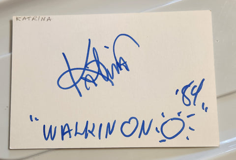 KATRINA (& THE WAVES) HAND SIGNED CARD