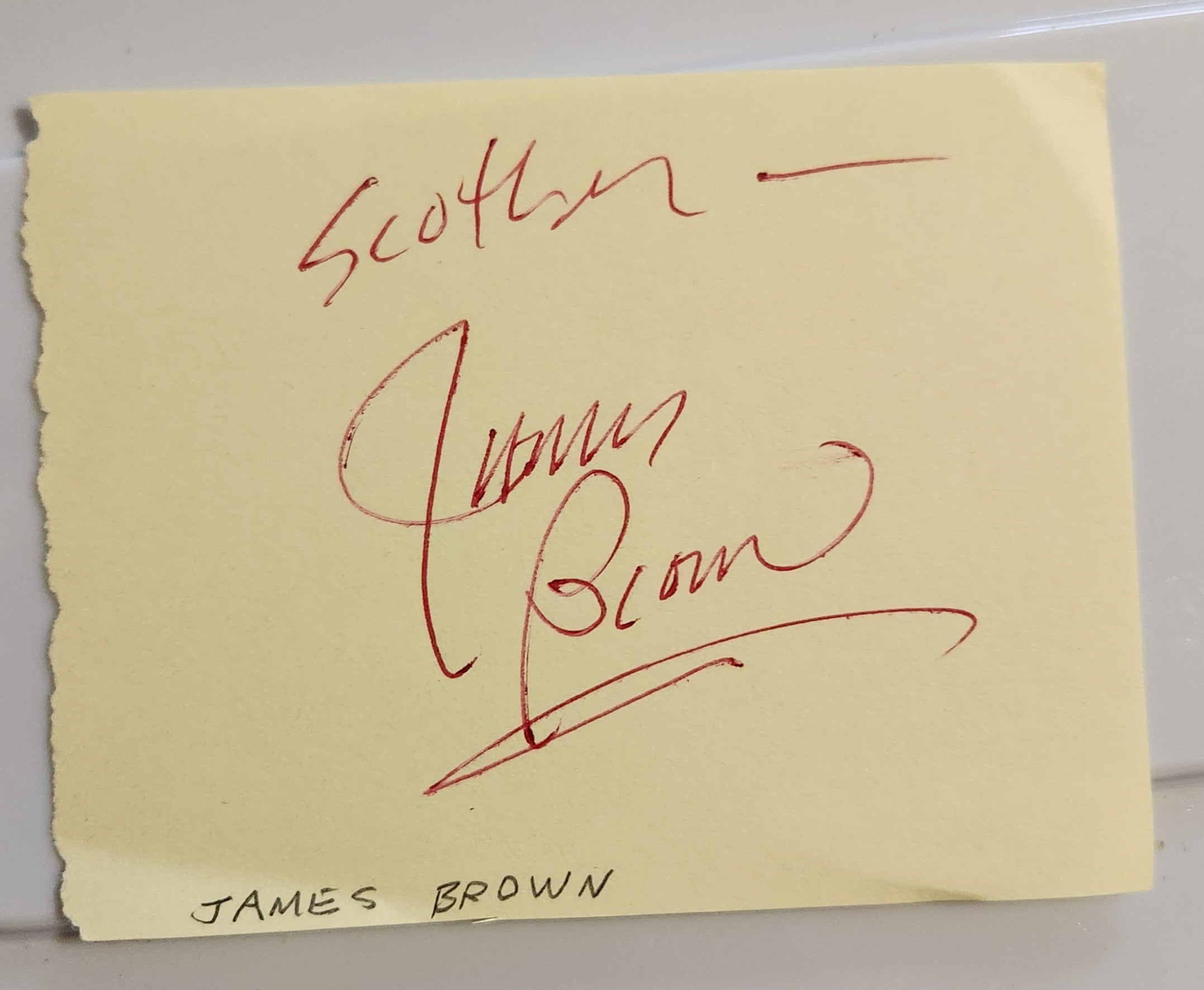 FUNK GOD JAMES BROWN HAND SIGNED PAGE D.2006