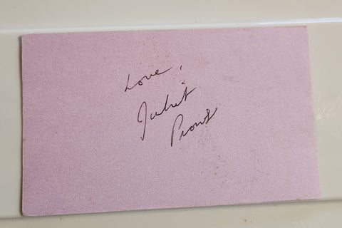 BEAUTIFUL ACTRESS DANCER JULIET PROWSE HAND SIGNED CARD D.1996