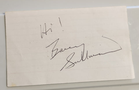 ACTOR BARRY SULLIVAN HAND SIGNED CARD D.1994