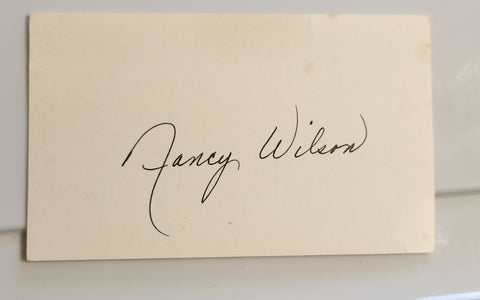 JAZZ SINGER NANCY WILSON HAND SIGNED CARD D.2018