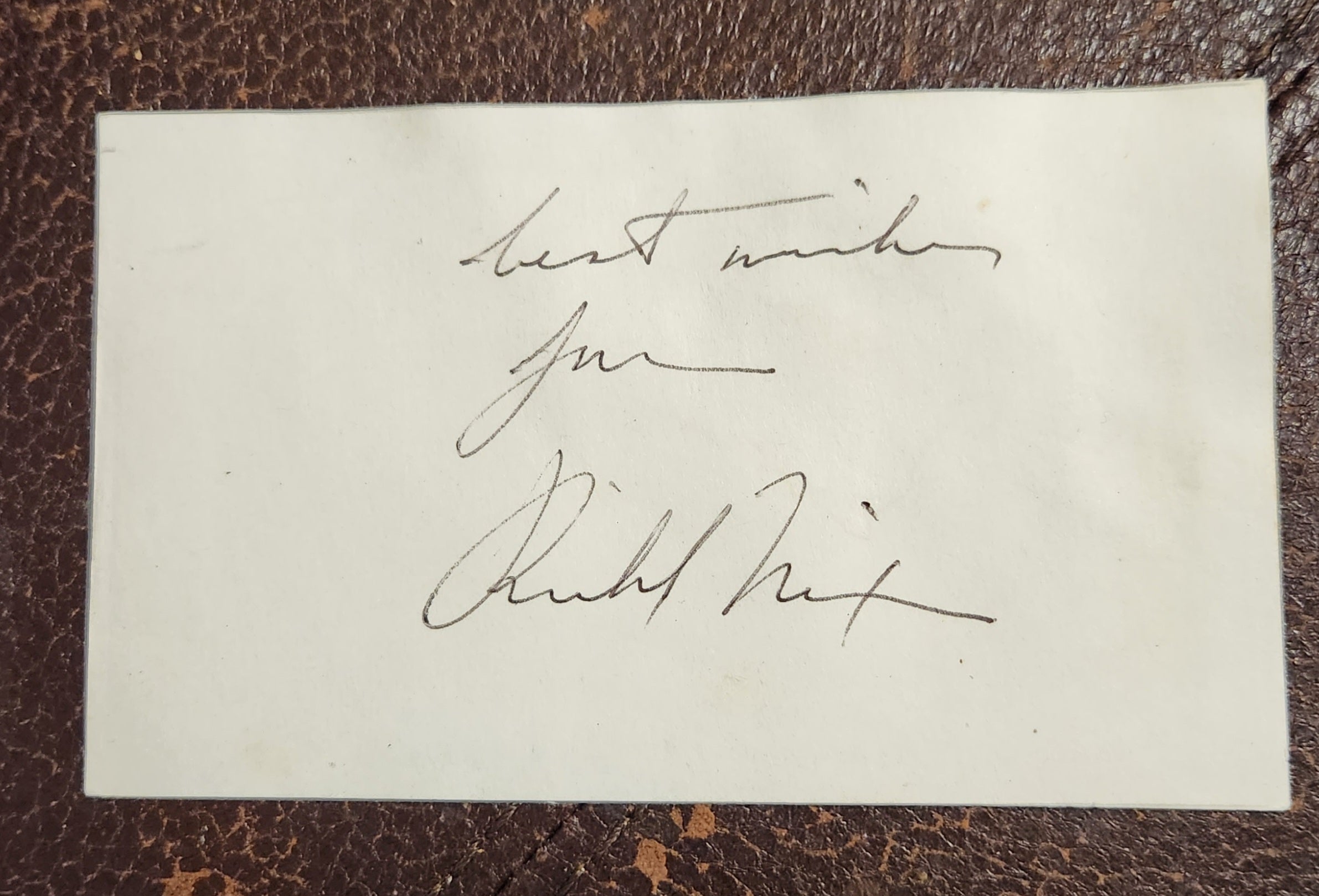 FORMER US PRESIDENT RICHARD NIXON D.1994 HAND SIGNED CARD